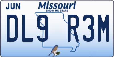 MO license plate DL9R3M