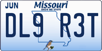 MO license plate DL9R3T