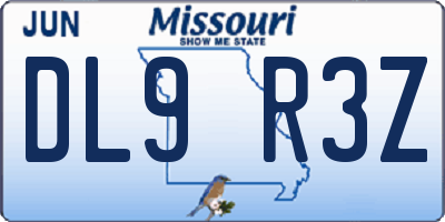 MO license plate DL9R3Z