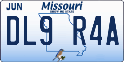 MO license plate DL9R4A