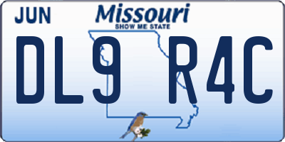 MO license plate DL9R4C