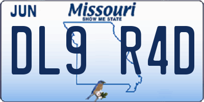 MO license plate DL9R4D