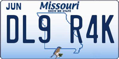 MO license plate DL9R4K