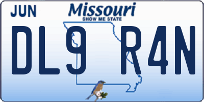 MO license plate DL9R4N