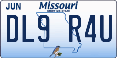 MO license plate DL9R4U