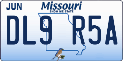 MO license plate DL9R5A