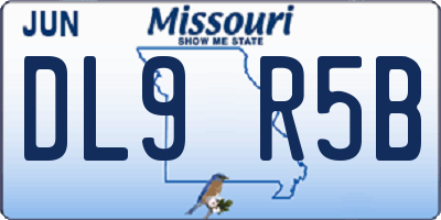 MO license plate DL9R5B
