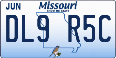 MO license plate DL9R5C