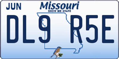 MO license plate DL9R5E