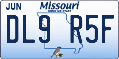 MO license plate DL9R5F