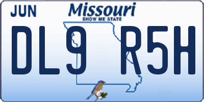 MO license plate DL9R5H