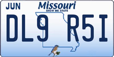 MO license plate DL9R5I