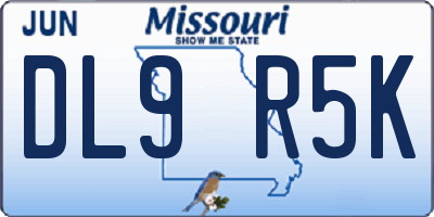 MO license plate DL9R5K