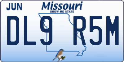 MO license plate DL9R5M