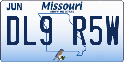 MO license plate DL9R5W
