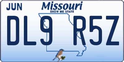 MO license plate DL9R5Z