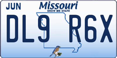 MO license plate DL9R6X