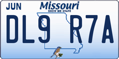 MO license plate DL9R7A