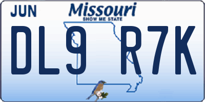 MO license plate DL9R7K