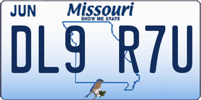 MO license plate DL9R7U