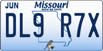 MO license plate DL9R7X