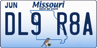 MO license plate DL9R8A