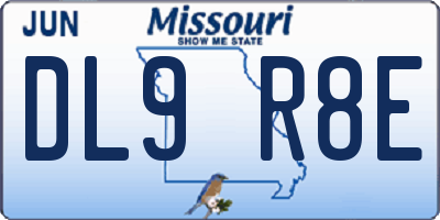 MO license plate DL9R8E