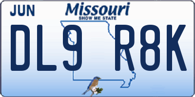 MO license plate DL9R8K