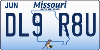 MO license plate DL9R8U