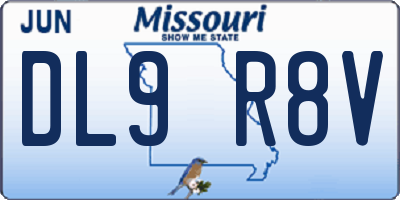 MO license plate DL9R8V