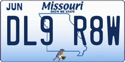 MO license plate DL9R8W