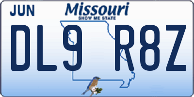 MO license plate DL9R8Z