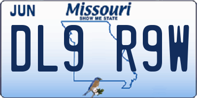 MO license plate DL9R9W