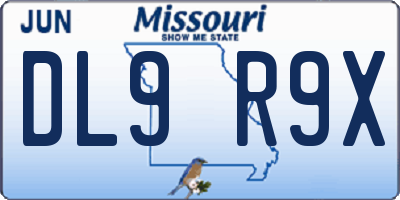 MO license plate DL9R9X
