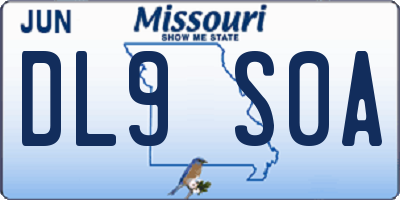 MO license plate DL9S0A
