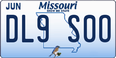 MO license plate DL9S0O