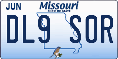 MO license plate DL9S0R