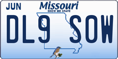 MO license plate DL9S0W