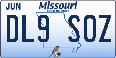 MO license plate DL9S0Z