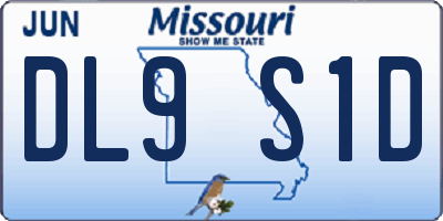MO license plate DL9S1D