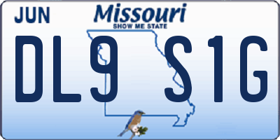 MO license plate DL9S1G