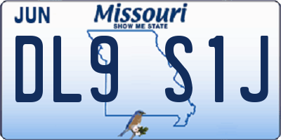 MO license plate DL9S1J