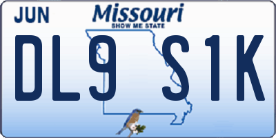 MO license plate DL9S1K