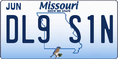 MO license plate DL9S1N