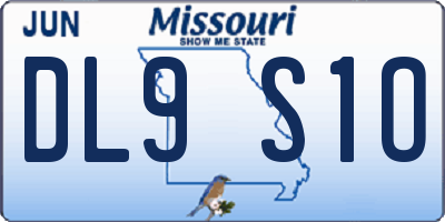 MO license plate DL9S1O