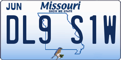 MO license plate DL9S1W