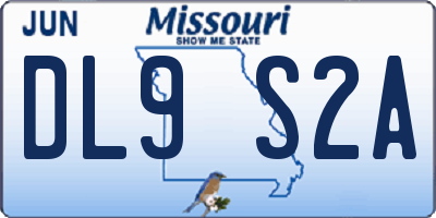 MO license plate DL9S2A