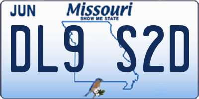 MO license plate DL9S2D