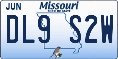 MO license plate DL9S2W