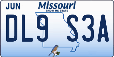 MO license plate DL9S3A